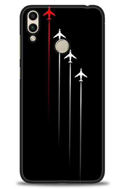 Rulet Aksesuar غطاء متوافق مع هاتف هواوي هونر 8C HD مطبوع - غطاء سيليكون مصمم...