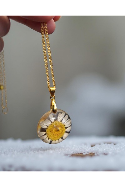 FARVENZAdesign Gerçek Papatyalı Kişiye Özel Epoksi Reçine El Yapımı Tasarım K...