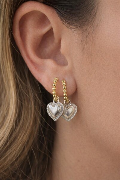charmove ile kendinizi şımartın Xuping Women's Rose Gold Hoop Dangle Stone He...