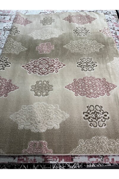 Padişah Seri Sonu Kalın Halı Üst Kalite Yün Akrilik Kampanyalı Fırsat Ürünü Kahverengi Pudra Kalan Parça