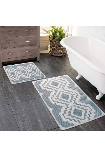 WOOF HOME 2 Piece Curl Bath Set (Bath Textile/Modern/Natural/Simple/Stylish Non-Slip Base)