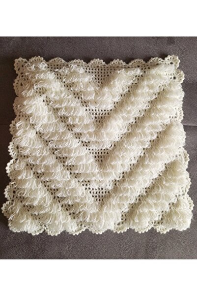 HERŞEY FIRSAT منشفة حمام خاصة مصنوعة يدويًا من الصوف الكريمي