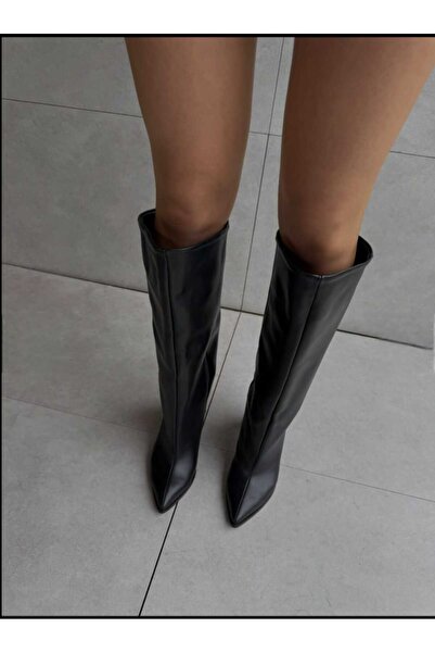 POTEEN Women's XL Cut Wide Toe Thick Heel Boots