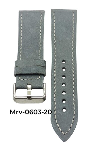 Mrv 22 MM-SPOR GRİ NUBUK DOĞAL DİKİŞ DERİ KORDON