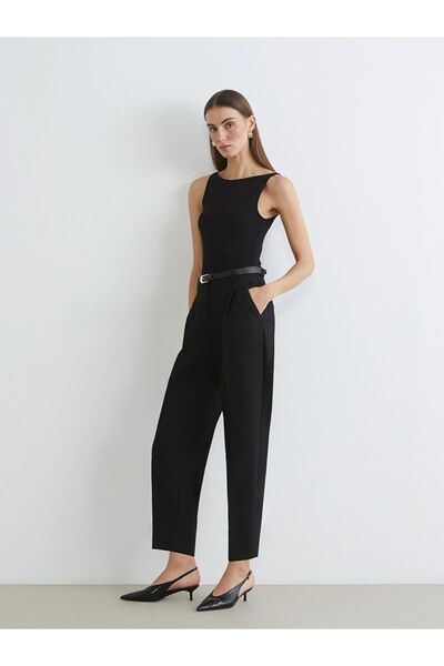 LC Waikiki Beli Belted Pleated Women's Cigarette Pants