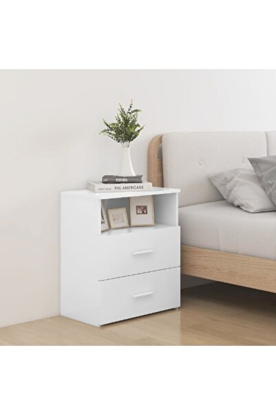 vidaxl Bed Cabinet White 50x32x60 cm
