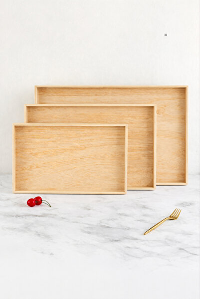 ZERAFET Üçlü Bambu Tepsi