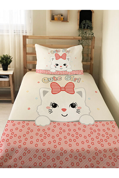 Evmila طقم غطاء وسادة بنقشة قطة لطيفة - مقاس 160×230 سم - غطاء وسادة مقاس 50×...