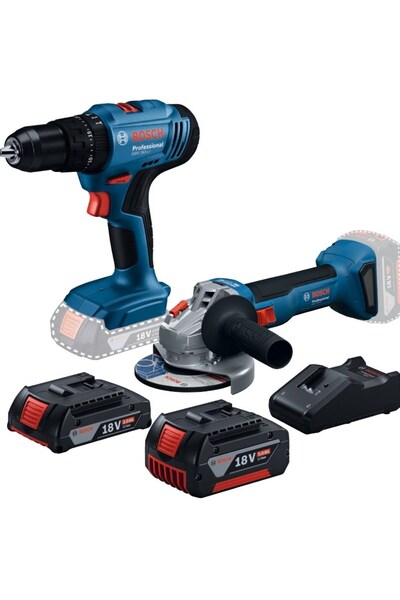 Bosch Professional GWS 18V-8 + Darbeli GSB 183-Li + 1 x 2.0 Ah, 1 x 5.0 Ah + ...