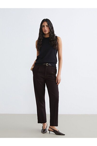 LC Waikiki Women's Pleated Pants with Belt