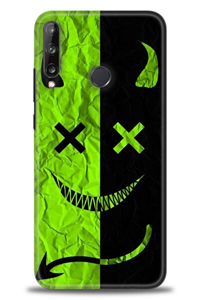 Rulet Aksesuar حافظة متوافقة مع هاتف هواوي P40 Lite E HD مطبوع + واقي شاشة سي...