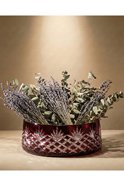 AKDEN STORE Cutting Decoration Handcrafted Mercury Beliz Series Glass Bowl