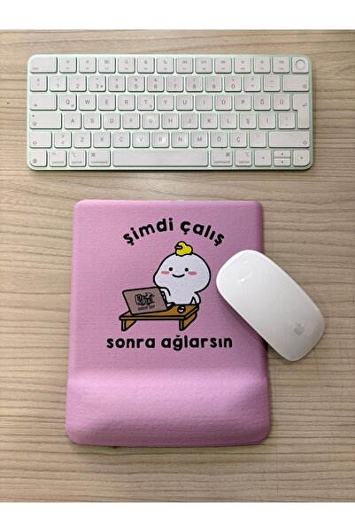 rakkun shop Now Work Then Cry Printed Square Mouse Pad with Wrist Rest