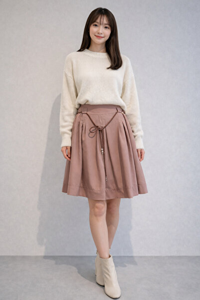 AYHAN Mini Skirt with Pleated Detail