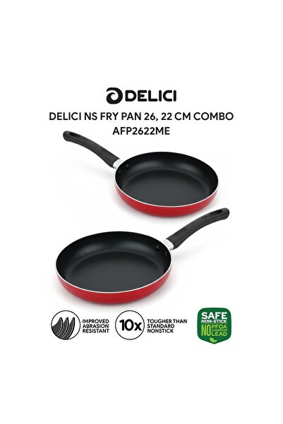 DELICI Nonstick Frypan Twin Combo AFP2622ME Aluminium 26cm+20cm PFOA Free Dishwasher Safe
