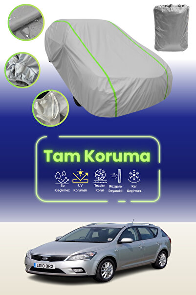 Dokaca Neo غطاء حماية للسيارة باللون الرمادي النيون قماش مجدّل متوافق مع سيارة كيا سييد سبورت واجن 2007 - 2012