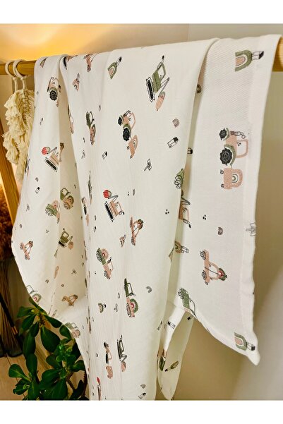 Parlova Robi Çok amaçlı müslin örtü, %100 pamuk, baskılı, 75x85 cm