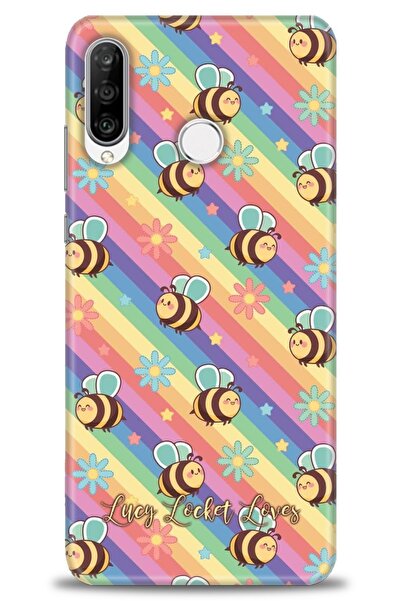 Rulet Aksesuar غطاء متوافق مع هاتف هواوي P30 لايت HD مطبوع - غطاء سيليكون بتص...