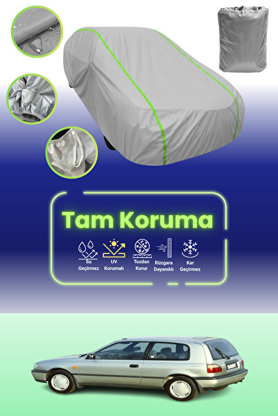 Dokaca Neo غطاء حماية للسيارة باللون الرمادي النيون قماش مجدّل نيسان صني هاتش...