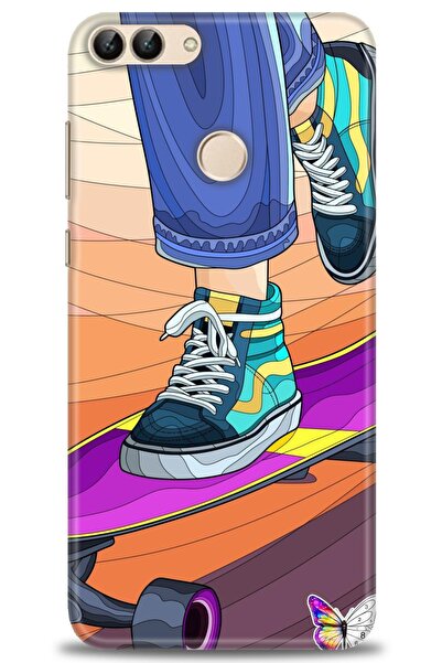 Rulet Aksesuar غطاء متوافق مع هاتف هواوي بي سمارت HD مطبوع - غطاء سيليكون مصم...