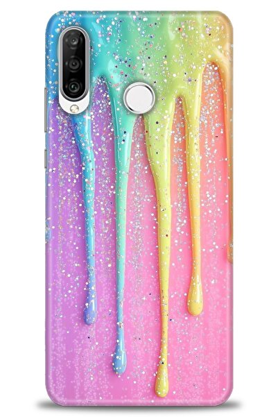 Rulet Aksesuar غطاء متوافق مع هاتف هواوي P30 لايت HD مطبوع - غطاء سيليكون مصم...