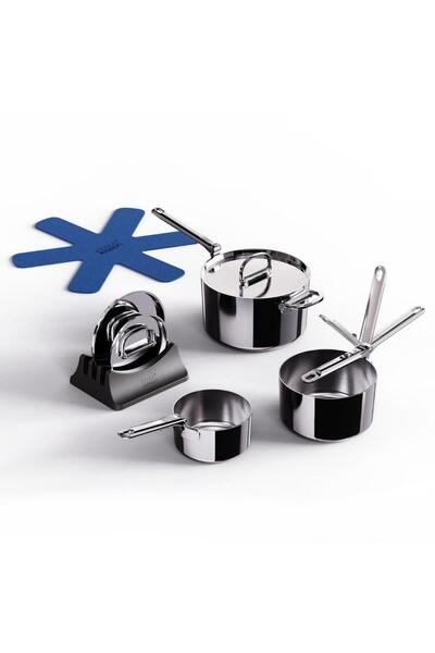Joseph Joseph Josep Joseph Space 3 Ply Stainless Steel 9 Piece Cookware Set
