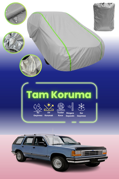 Dokaca Neo غطاء حماية للسيارة من القماش الرمادي النيون قماش مجدّل فورد إكسبلورر 1 متوافق مع غطاء حماية السيارة من القماش