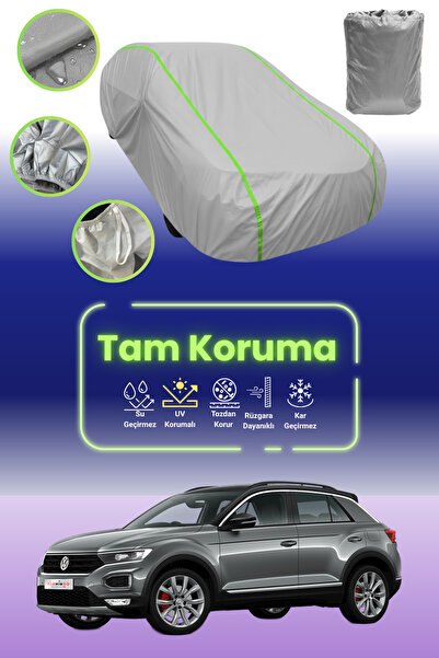 Dokaca Neo غطاء حماية للسيارة من القماش الرمادي النيون قماش مجدّل فولكس فاجن تي روك متوافق مع قماش السيارة
