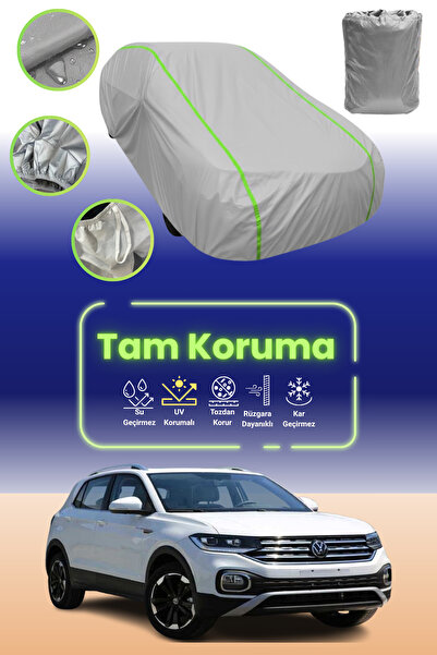 Dokaca Neo غطاء حماية للسيارة من القماش الرمادي النيون قماش مجدّل متوافق مع سيارة فولكس فاجن تاكوا