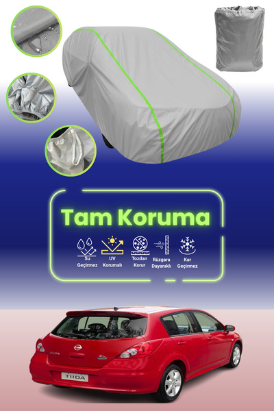 Dokaca Neo غطاء حماية للسيارة من القماش الرمادي اللامع قماش مجدّل نيسان تيدا ...