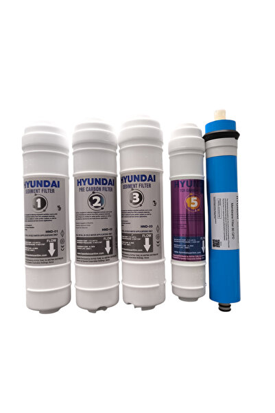 Hyundai Su arıtma 5 li Eco filtre takımı minerallı duş başlığı hediyedir