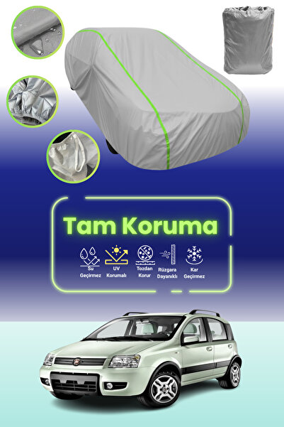 Dokaca Neo غطاء حماية للسيارة باللون الرمادي النيون قماش مجدّل فيات باندا 2003 - 2011 متوافق مع غطاء حماية السيارة من القماش المشمع