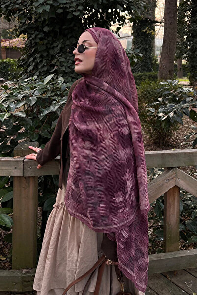 cs camellia scarf Frosted Bloom Muslin Shawl - Dark Pink