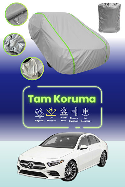 Dokaca Neo غطاء حماية للسيارة متوافق مع سيارة مرسيدس-بنز الفئة A سيدان باللون الرمادي النيون قماش مجدّل