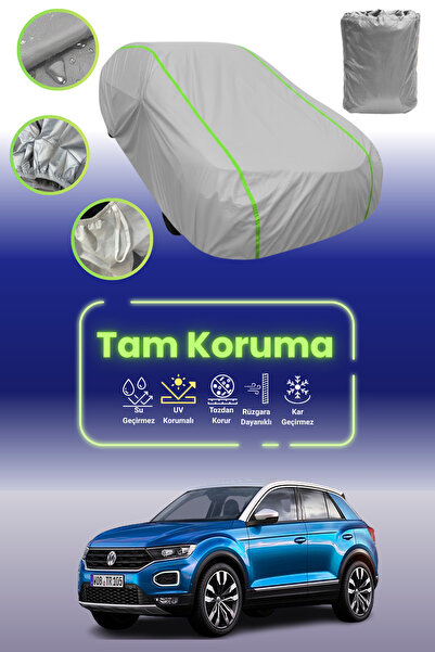 Dokaca Neo غطاء حماية للسيارة باللون الرمادي النيون قماش مجدّل متوافق مع فولكس فاجن تي روك 2017 - 2021