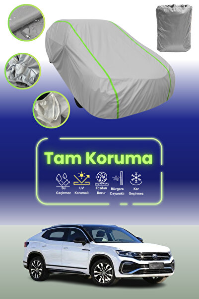 Dokaca Neo غطاء حماية للسيارة من القماش الرمادي اللامع قماش مجدّل فولكس فاجن تايرون x متوافق مع غطاء حماية السيارة من القماش