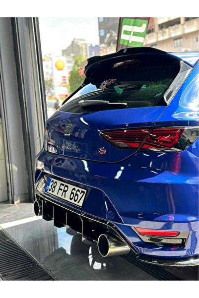 HYM Seat Leon Aero Tampon Arka Tampon Splitteri Arka Difüzör Cnc Flap Seti Parlak Siyah