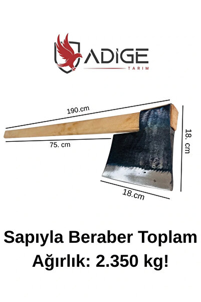 Adige Yassı Odun Kesme Baltası Saplı 2.350 Kg