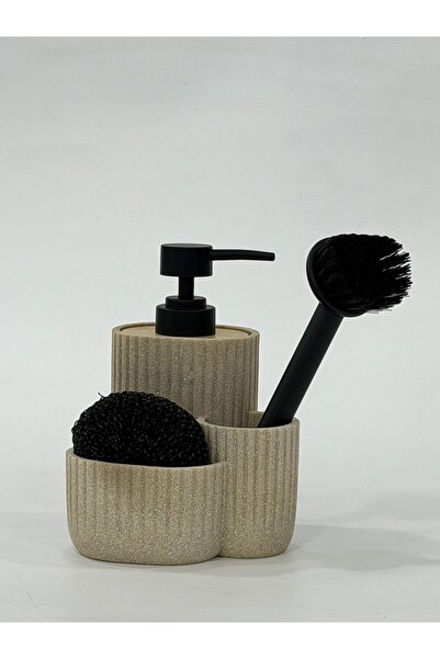 isra kristal Modern Liquid Soap Dispenser - Luxury Concrete Textured Soap Dispenser - Countertop Liquid Soap Dispenser