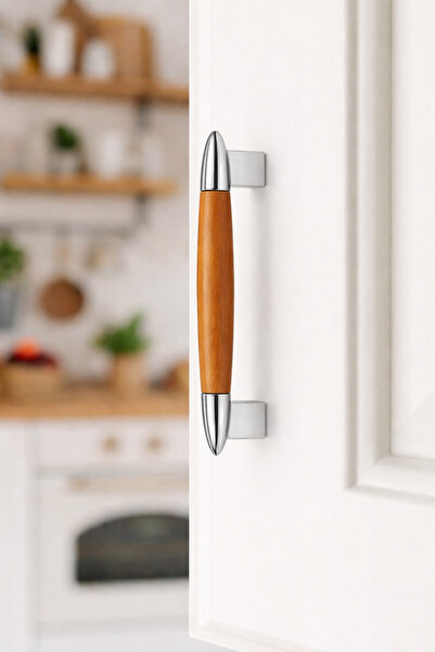 BERFİNO 5-Pack 224/096/01 Wood & Zamak Handle 96 mm – Modern Furniture Cabine...