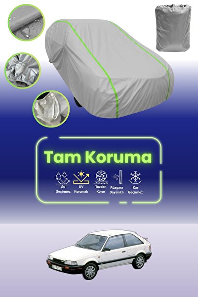 Dokaca Neo غطاء حماية للسيارة باللون الرمادي النيون قماش مجدّل مازدا 323 3 ها...