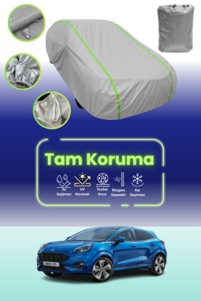 Dokaca Neo غطاء حماية للسيارة من القماش الرمادي النيون قماش مجدّل فورد بوما 2019 - 2021 متوافق مع غطاء حماية السيارة من القماش