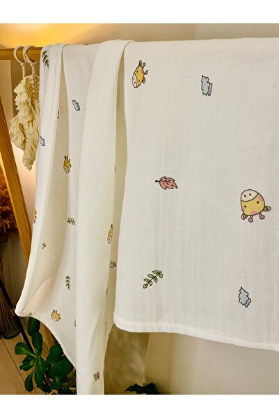 Parlova Züri Çok amaçlı müslin örtü, %100 pamuk, baskılı, 75x85 cm