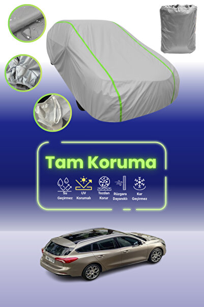 Dokaca Neo غطاء حماية للسيارة باللون الرمادي النيون قماش مجدّل فورد فوكس St 5 أبواب 2019 - 2021 متوافق مع غطاء حماية السيارة