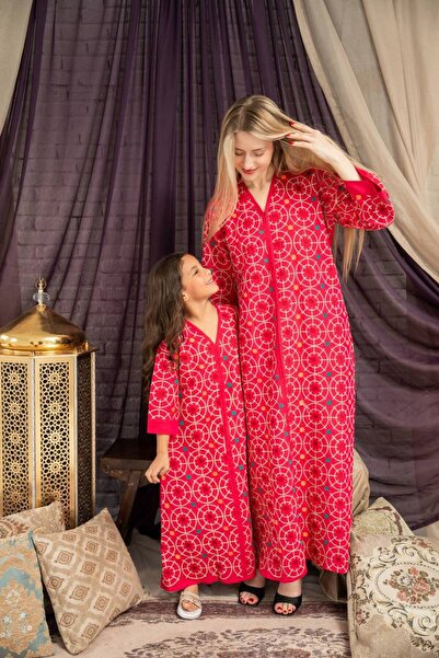 AFandina جلابية أم وبنت الحصري بنقشة مميزة | أناقة العائلة SM -32