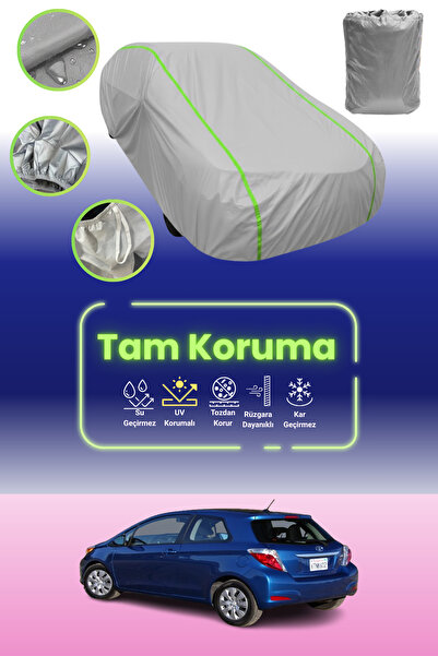 Dokaca Neo غطاء حماية للسيارة باللون الرمادي النيون قماش مجدّل تويوتا ياريس 3...