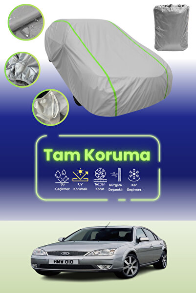 Dokaca Neo غطاء حماية للسيارة من القماش الرمادي اللامع قماش مجدّل فورد مونديو 3 هاتشباك متوافق مع غطاء حماية السيارة من القماش