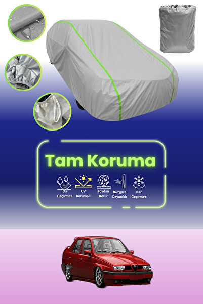 Dokaca Neo غطاء حماية للسيارة باللون الرمادي النيون قماش مجدّل ألفا روميو 155 1992 - 1998 متوافق مع غطاء حماية السيارة