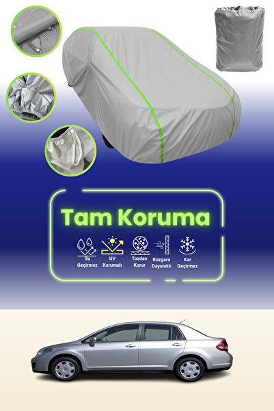 Dokaca Neo غطاء حماية للسيارة باللون الرمادي النيون قماش مجدّل نيسان تيدا/فير...