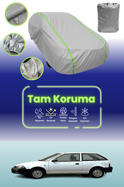 Dokaca Neo غطاء حماية للسيارة باللون الرمادي النيون قماش مجدّل سوزوكي سويفت 3 أبواب 1991 - 1996 متوافق مع غطاء حماية السيارة